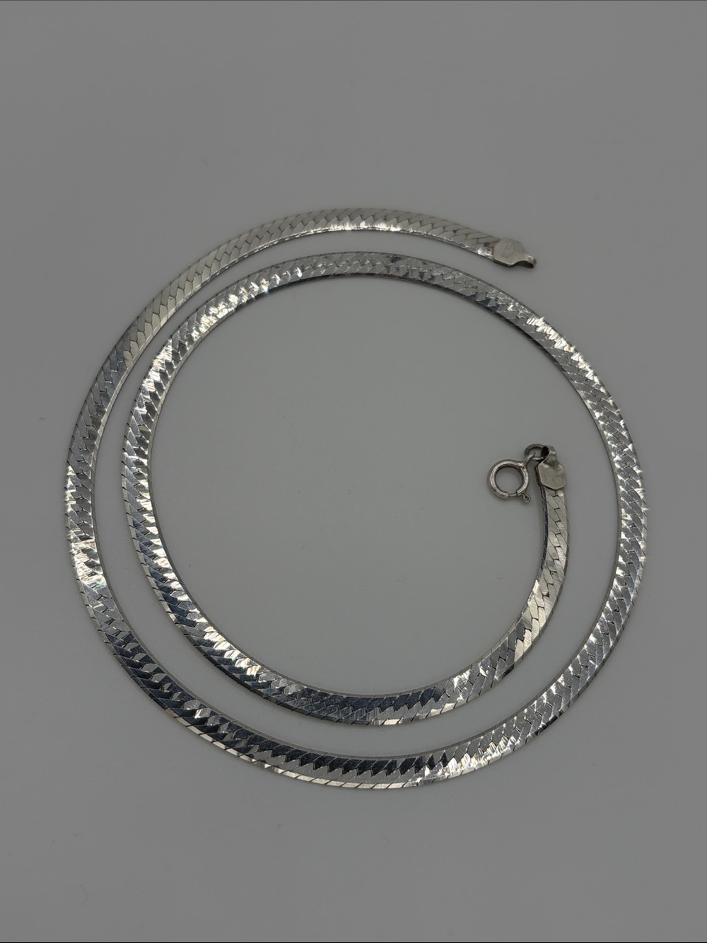 Sterling Silver 925 Herringbone Necklace 20 inch